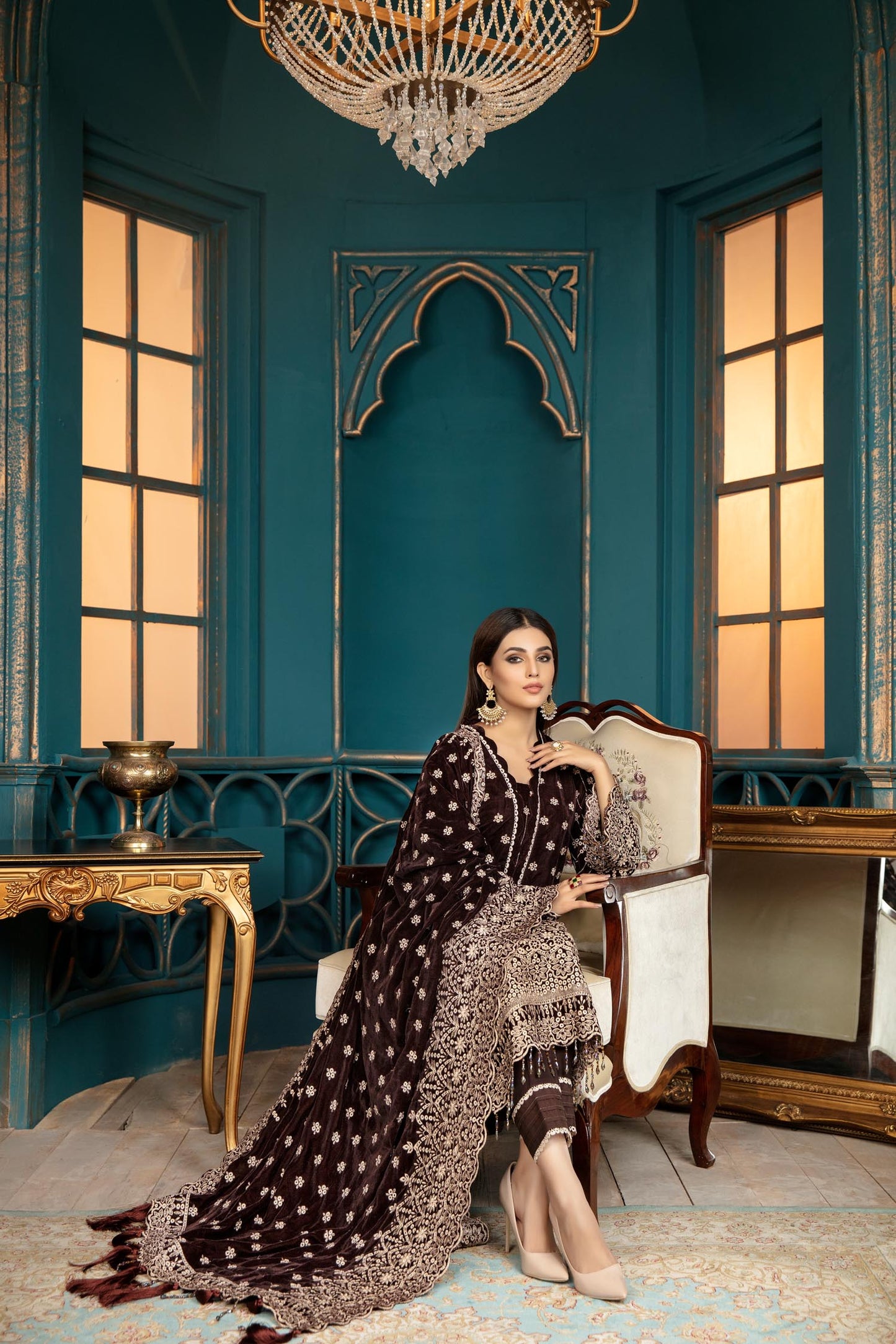 Botanical - Embroidered Velvet 3 piece