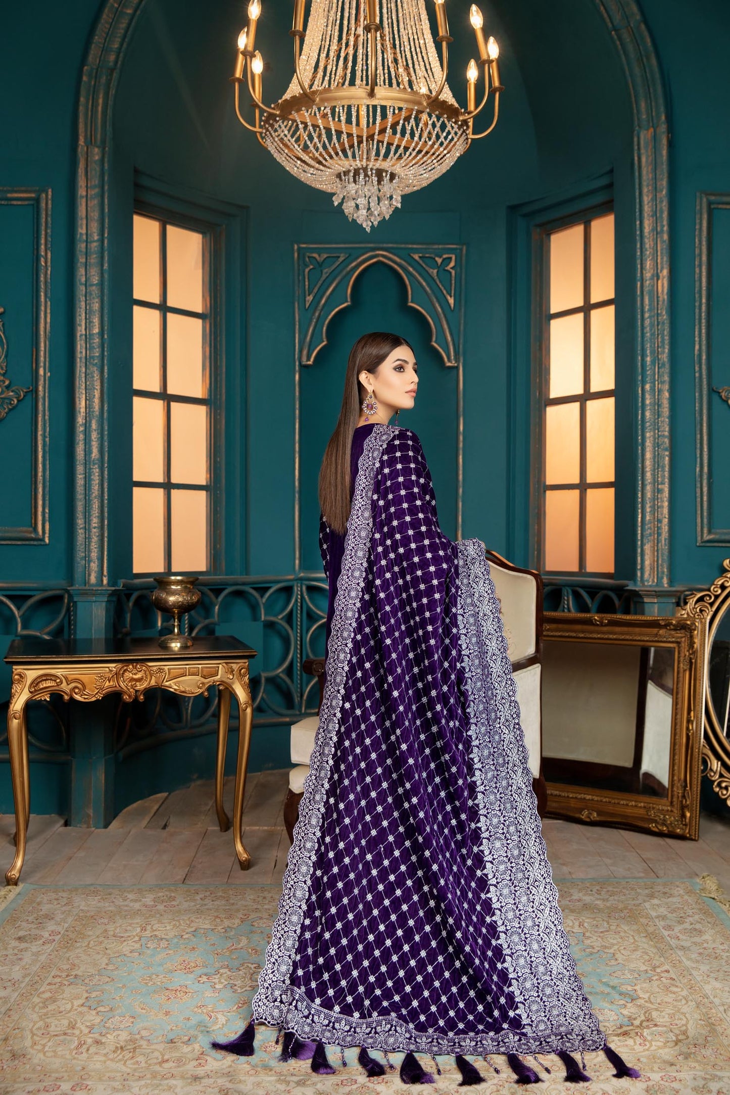 Clematis - Embroidered Velvet 3 piece