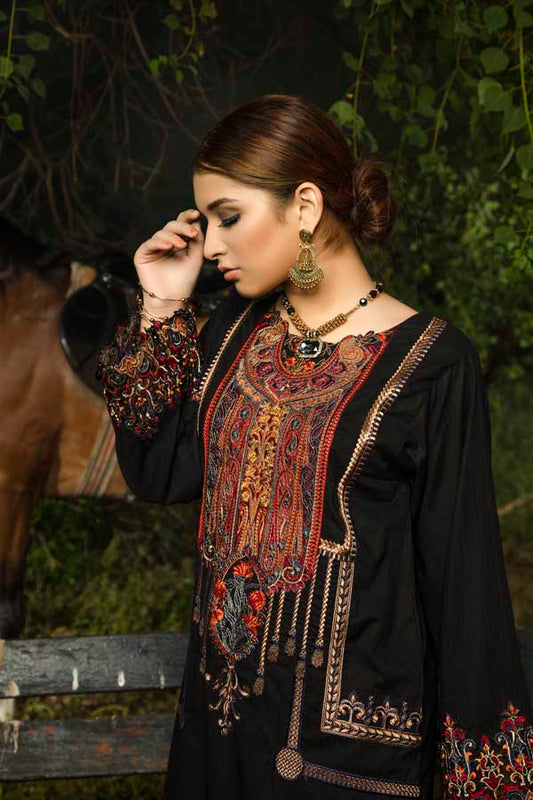 Blond Black - Embroidered Unstiched Lawn Kurti