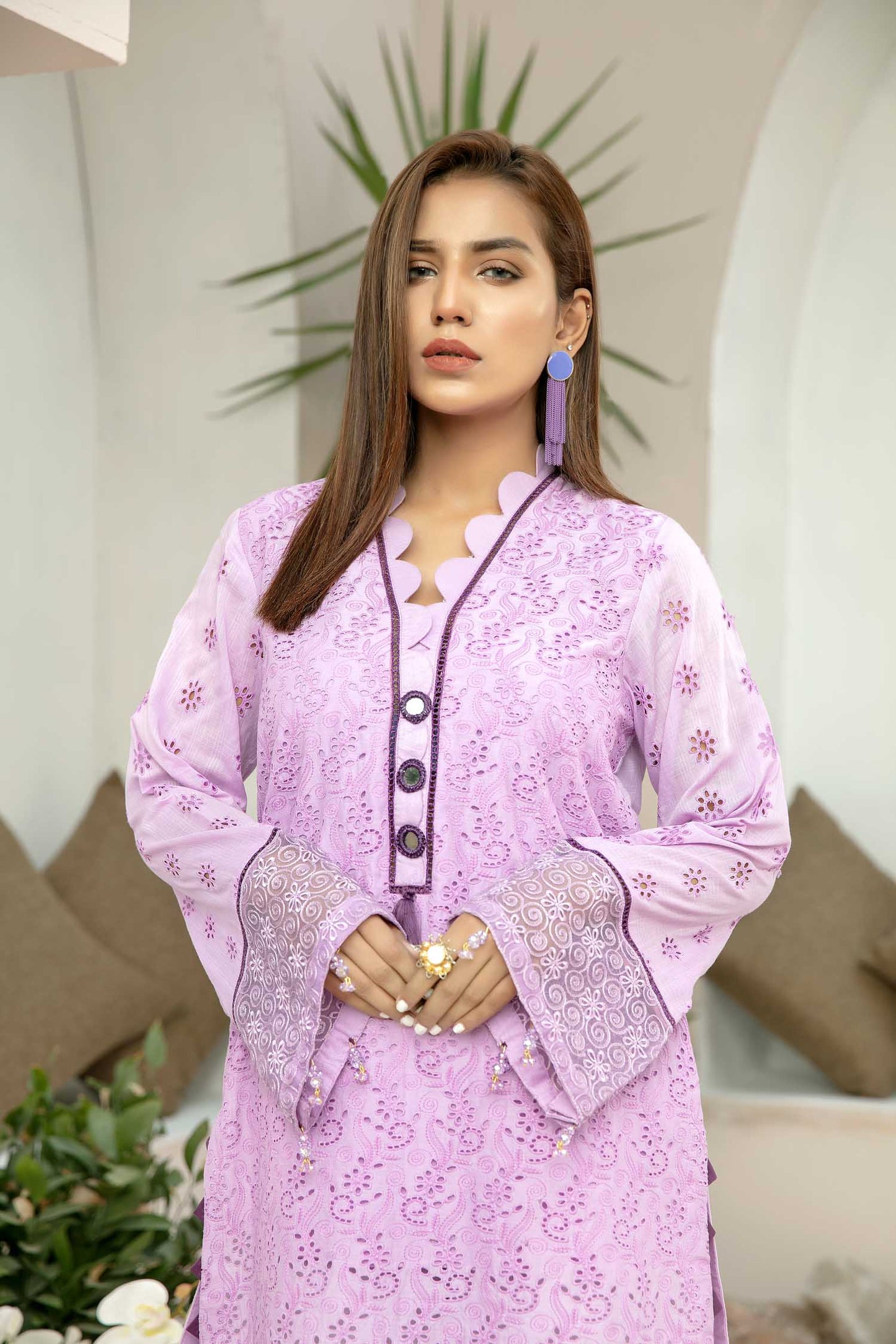 Misty Rose - Embroidered Schiflli Lawn Stitched