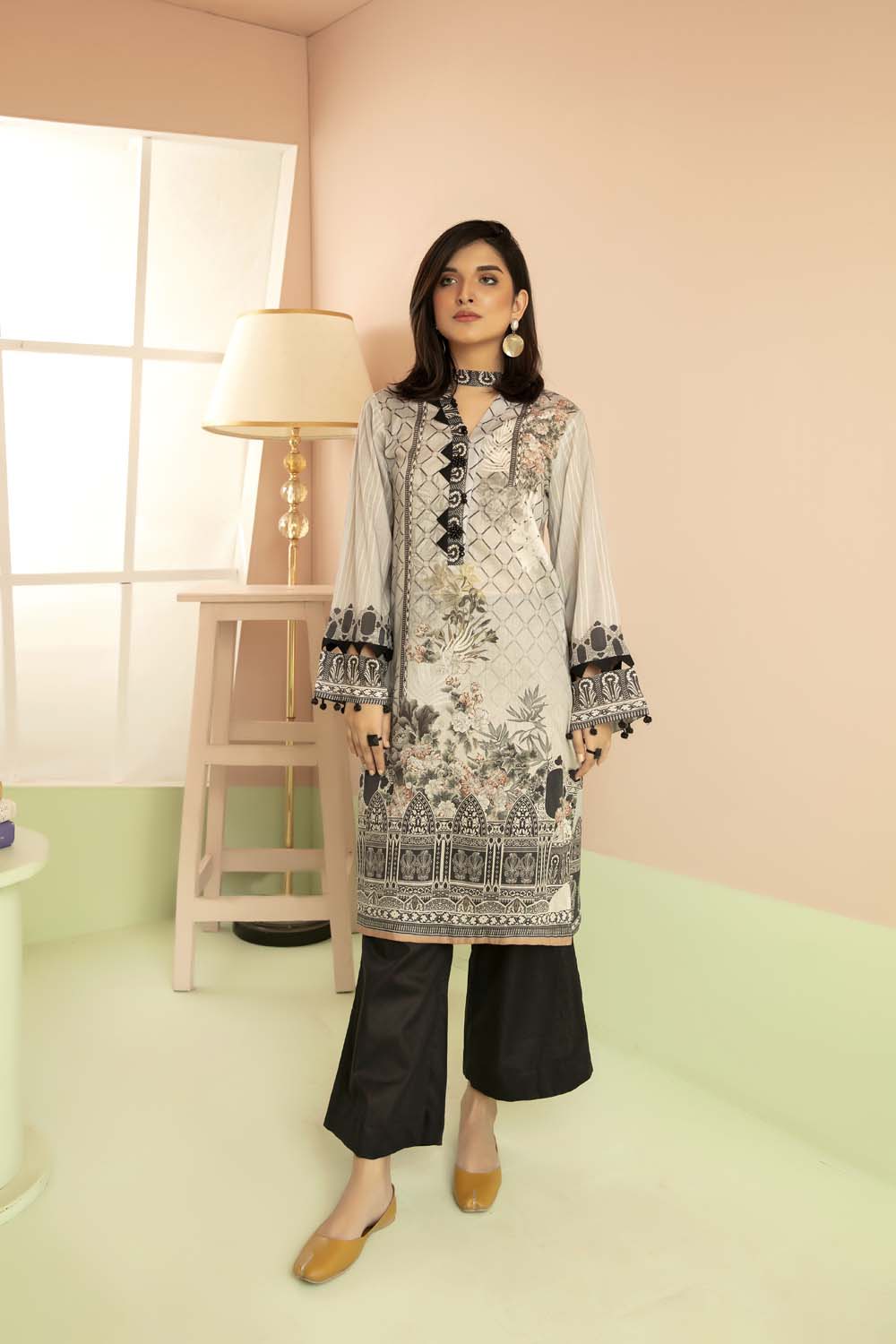Grey flip - Printed Stitch Kurti