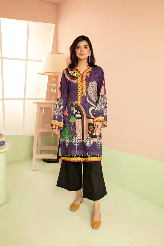 Glitter Purple - Printed Stitch Kurti
