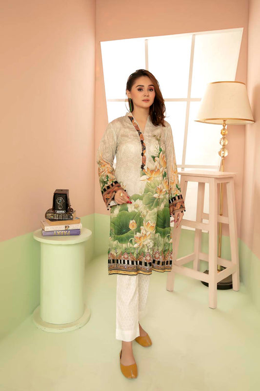 Sea Green - Printed Stitch Kurti