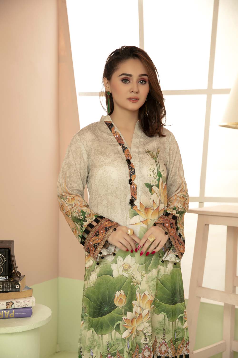Sea Green - Printed Stitch Kurti