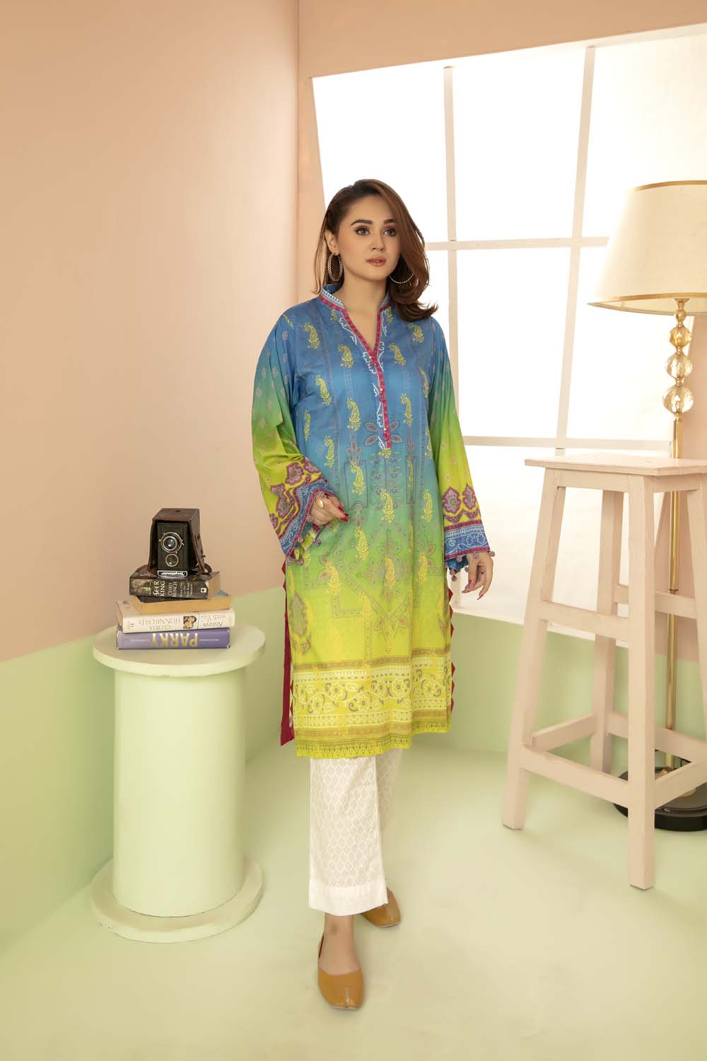 Dark Sim - Printed Stitch Kurti