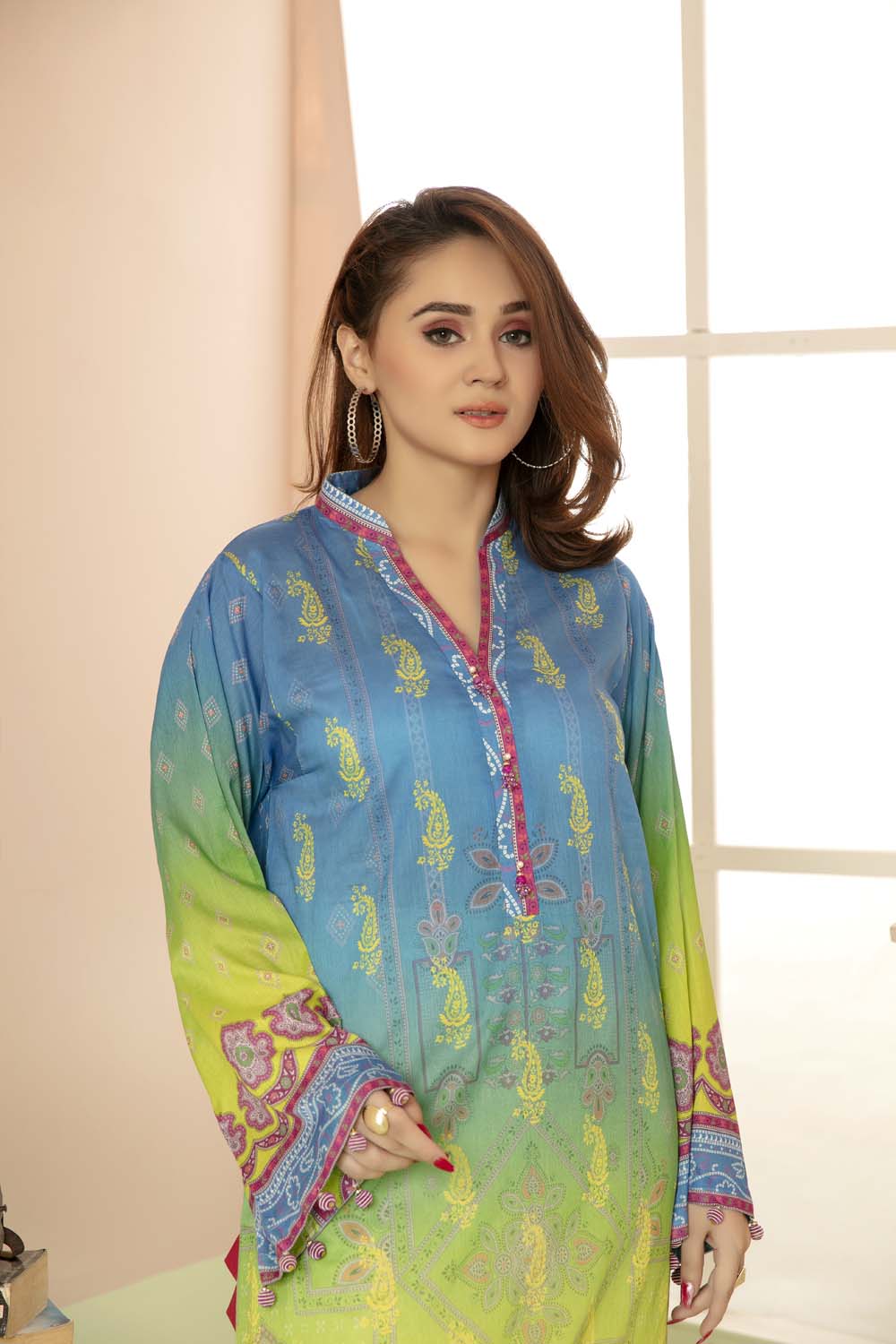 Dark Sim - Printed Stitch Kurti