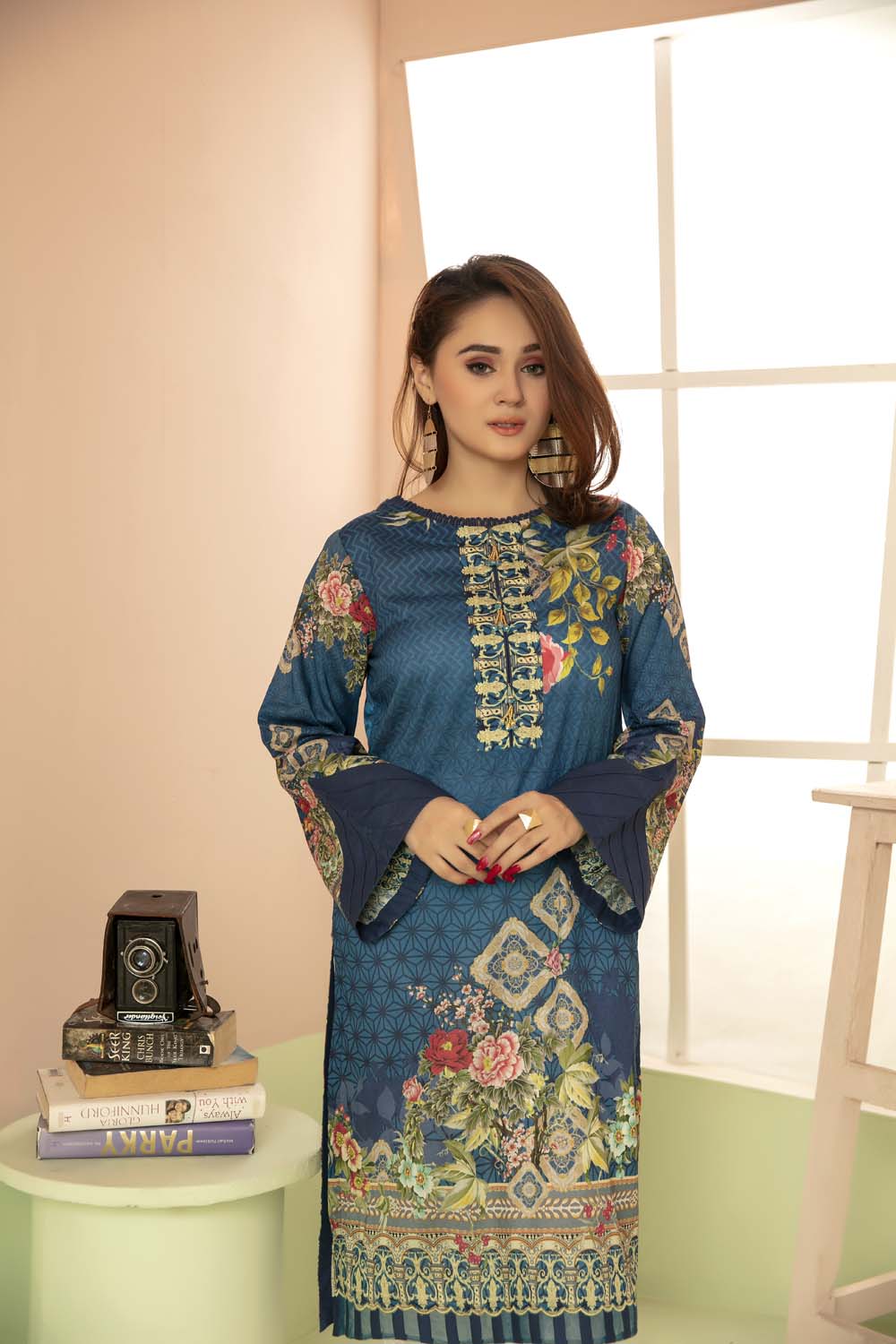 Dark Orchid - Printed Stitch Kurti