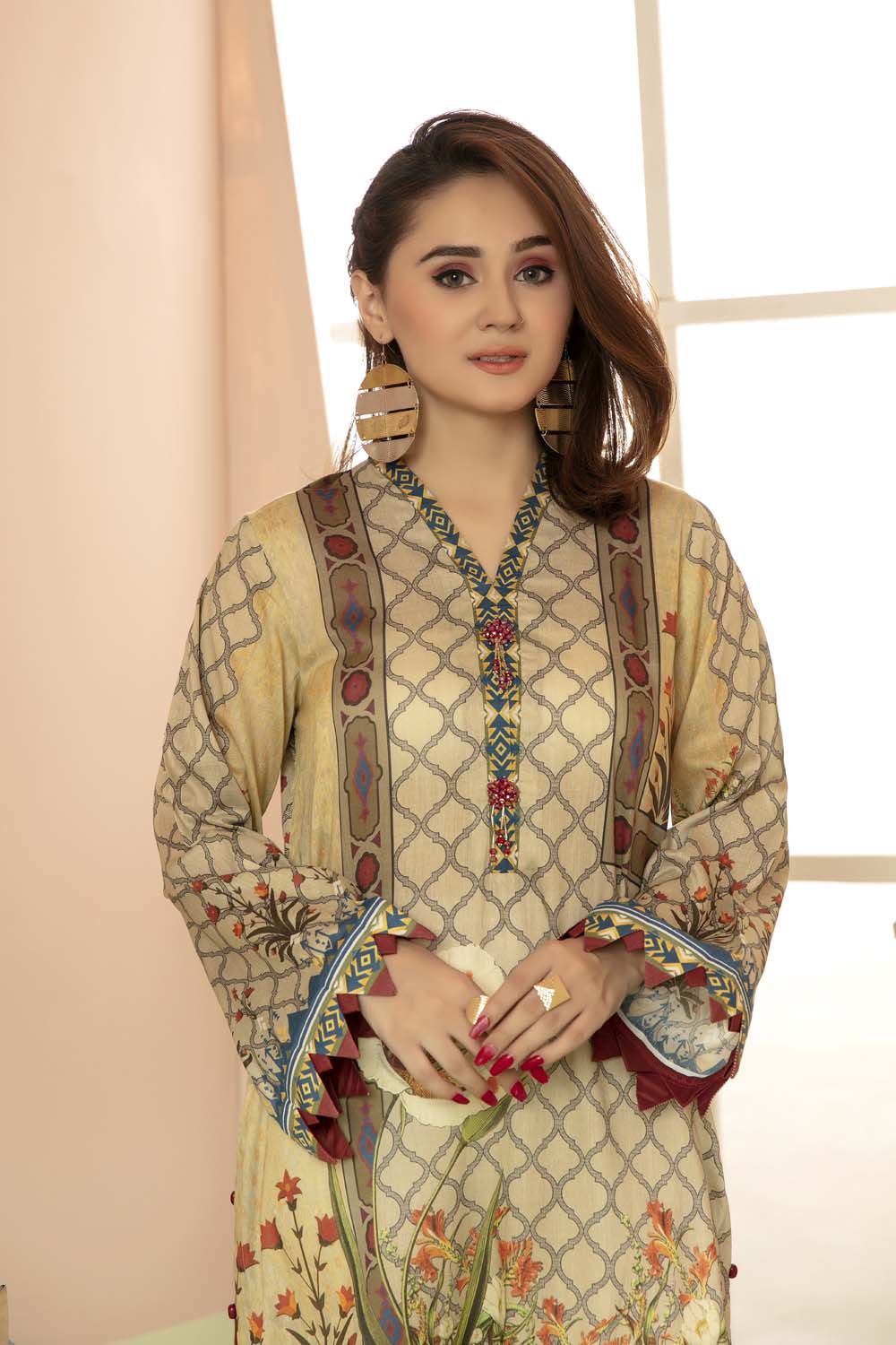 Mauve Dots - Printed Stitch Kurti