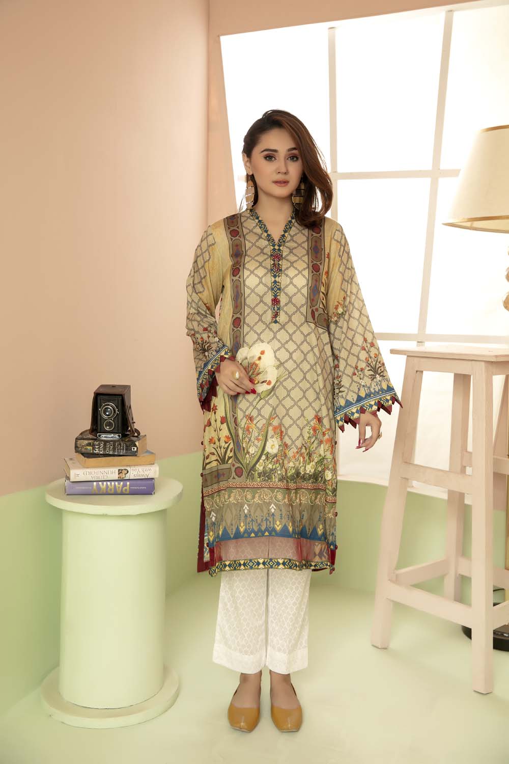 Mauve Dots - Printed Stitch Kurti