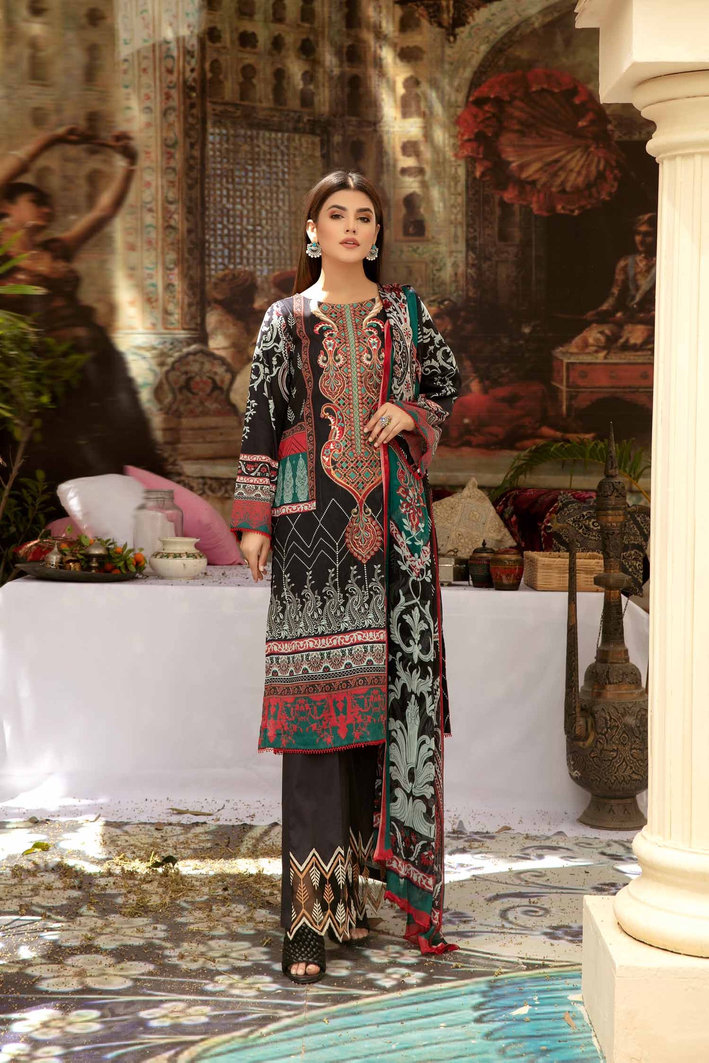 Elite Pattern - Digital Printed & Embroidered Lawn 3 piece