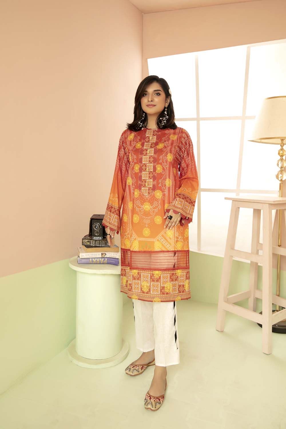 Ecru - Printed Stitch Kurti