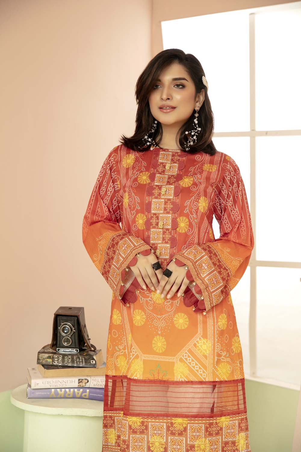 Ecru - Printed Stitch Kurti