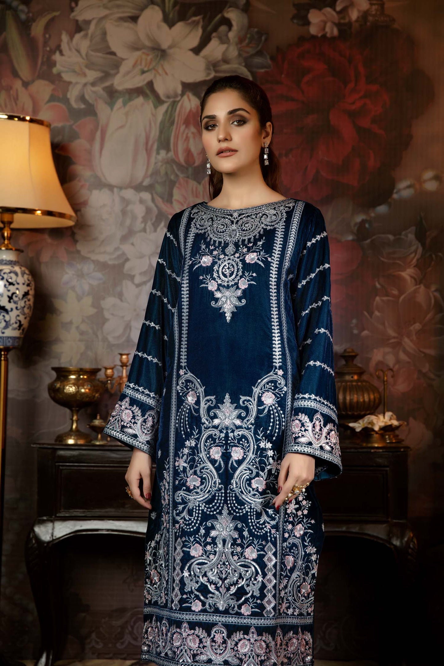 Ichiro - Embroidered Velvet 2PC Stitched