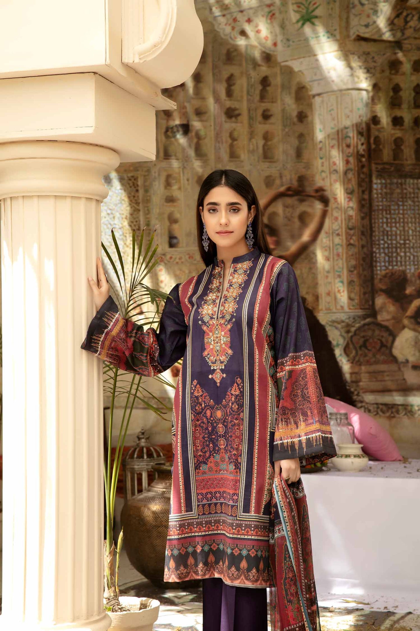 Dark Win - Digital Printed & Embroidered Lawn 3 piece