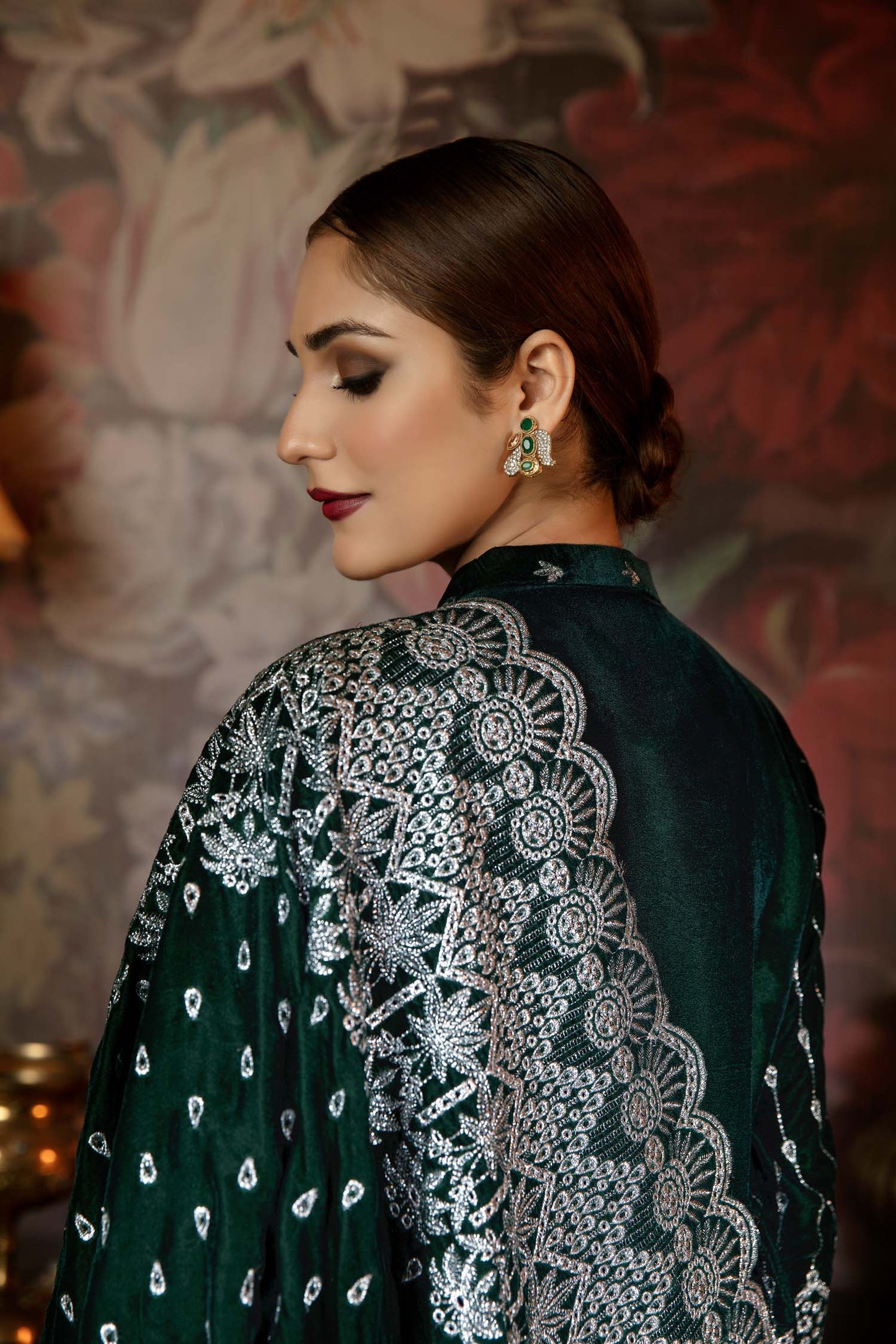 Glow Dots - Embroidered Velvet 3 Piece unstitch