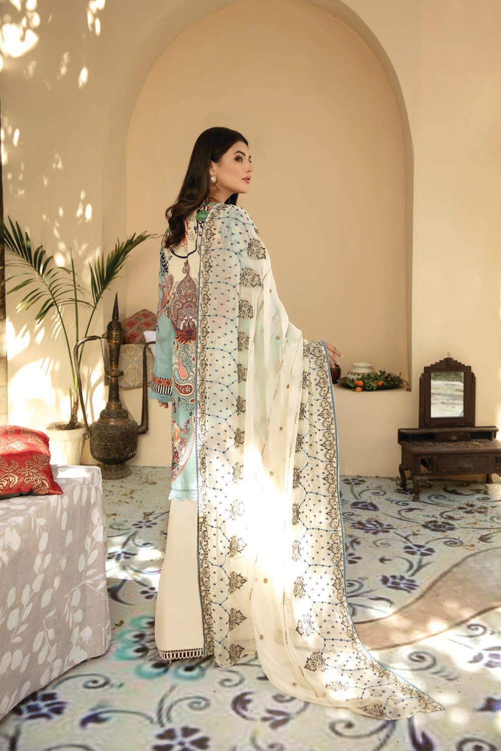 Glitter - Digital Printed And Embroidered Suvic Lawn