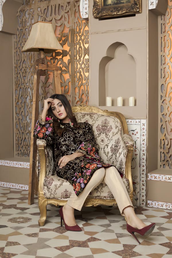 Brown 02 -  Embroidered Velvet Un Stitched (2 Piece)