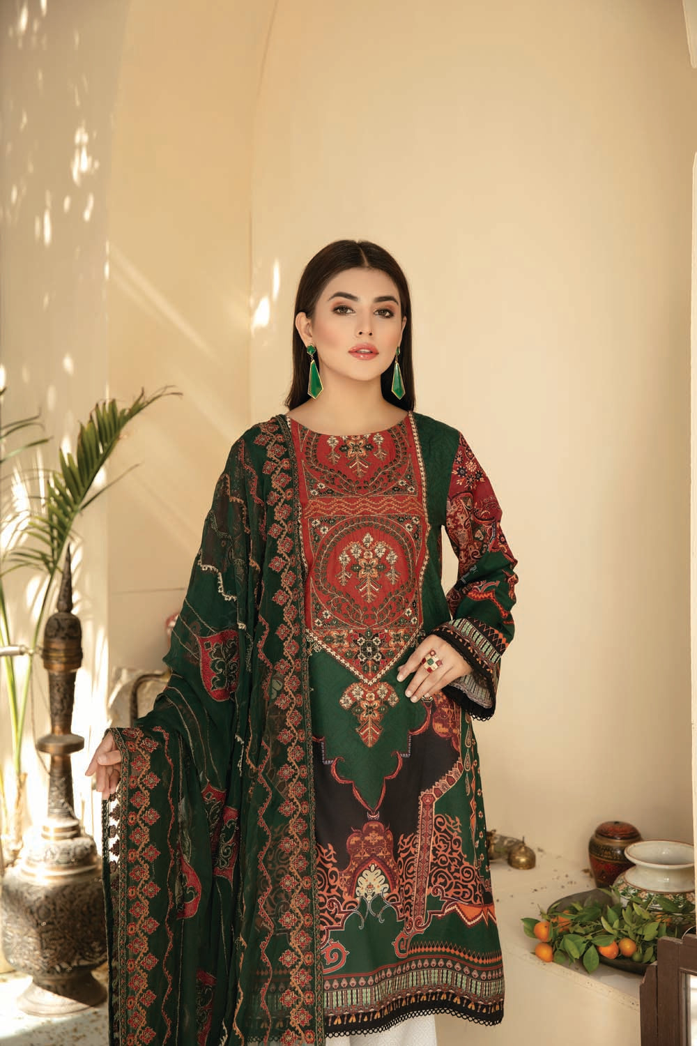 Groswer - Digital Printed And Embroidered Suvic Lawn