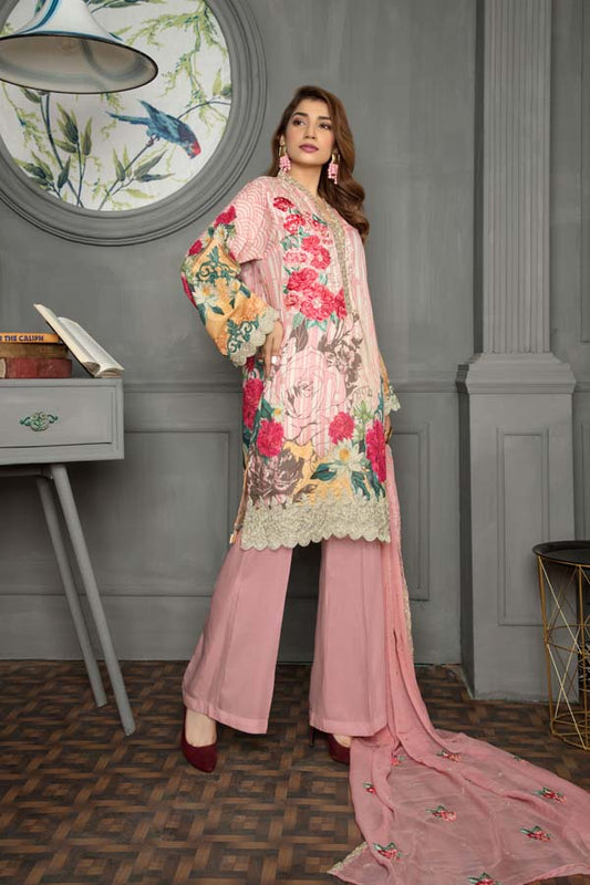 CASTOR BEAN - Digital Printed and Embroidered Lawn