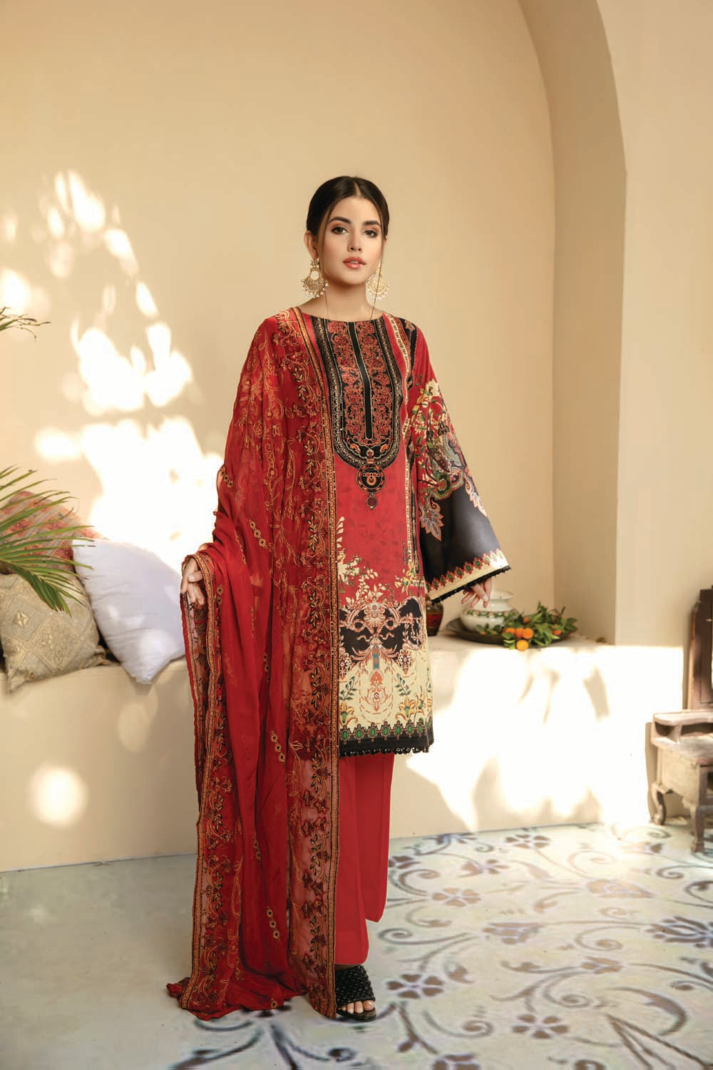 Flavoured - Digital Printed And Embroidered Suvic Lawn