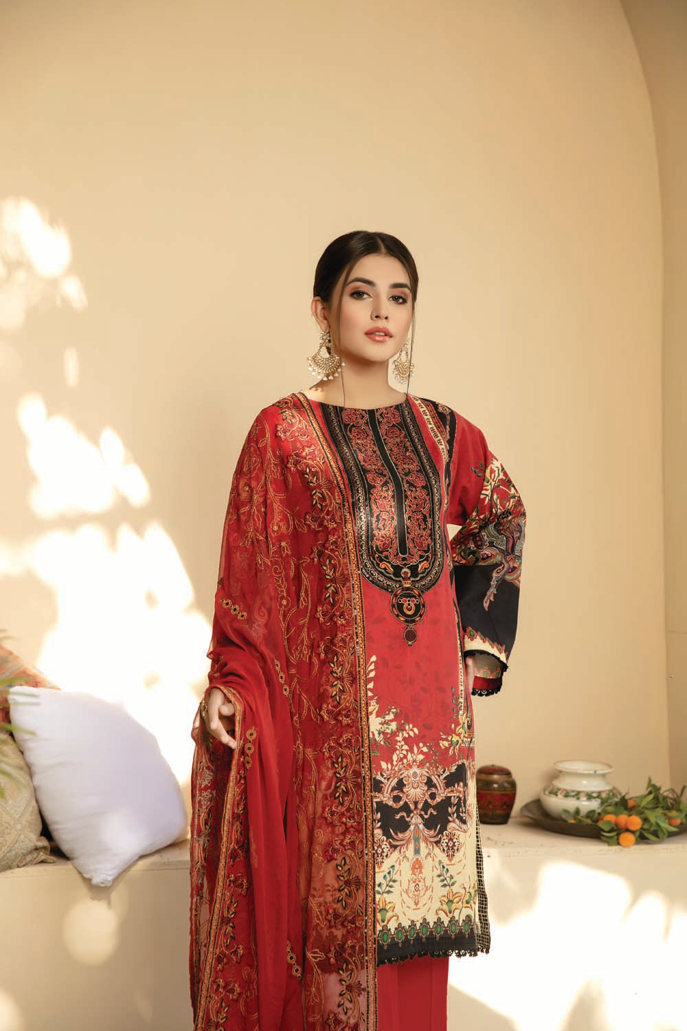 Flavoured - Digital Printed And Embroidered Suvic Lawn