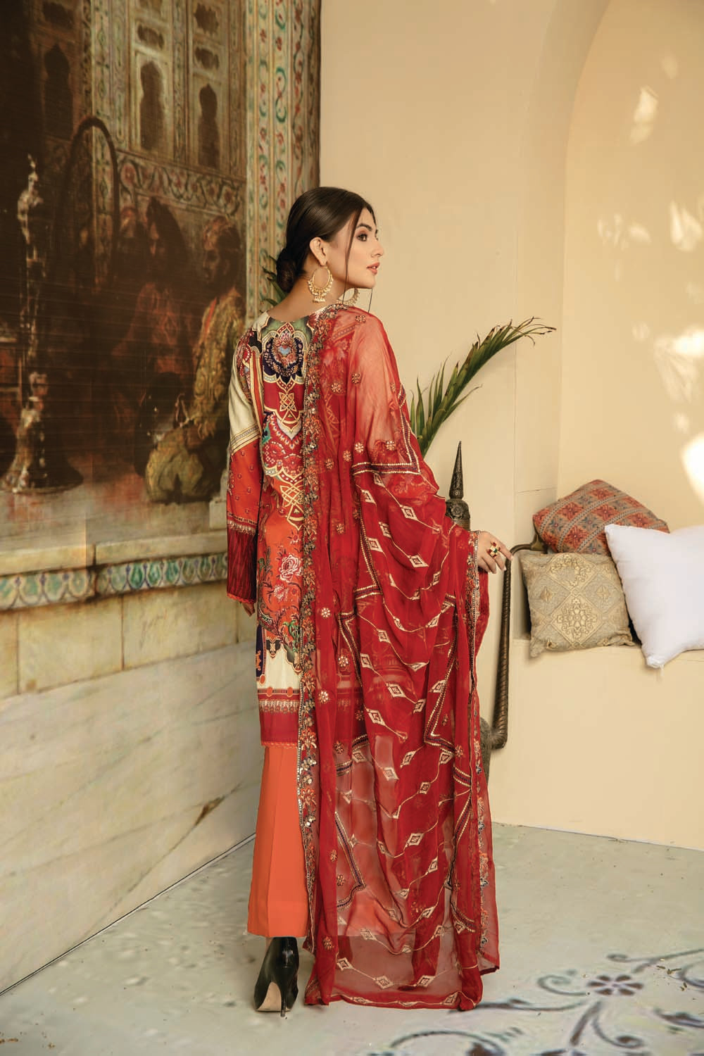 Orizin - Digital Printed And Embroidered Suvic Lawn