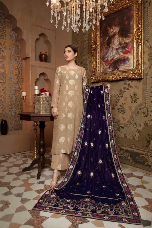 Daisy Bush - Embroidered Velvet Shawl