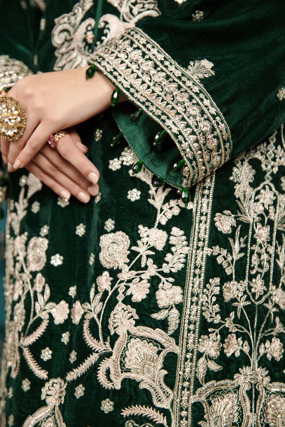 Pale Green - Stitched Embroidered Velvet 2PC