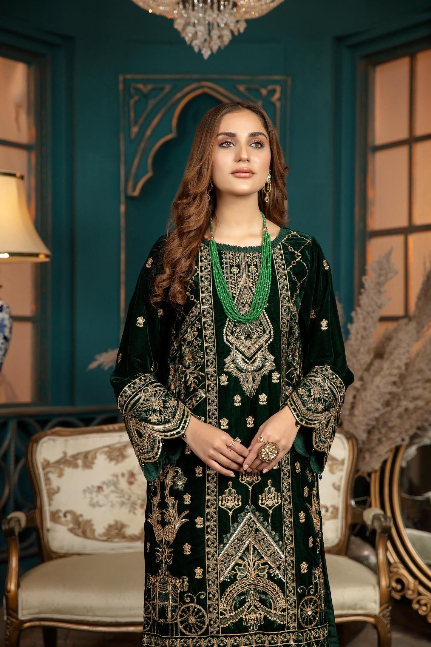 Swerly - Stitched Embroidered Velvet 2PC