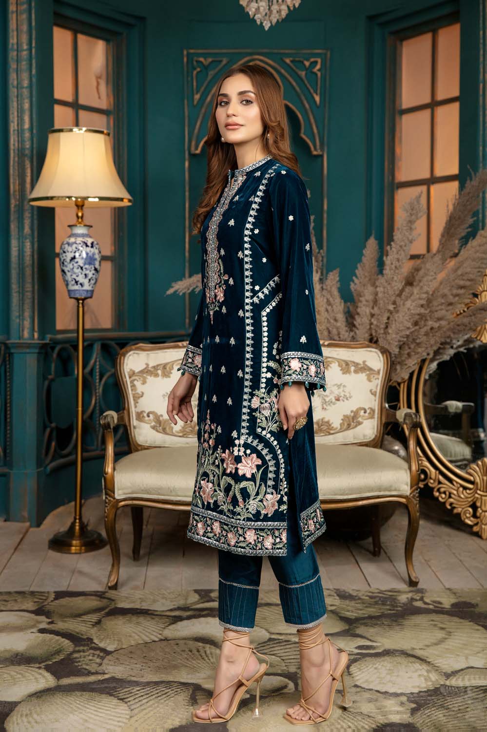 Fiz Night - Stitched Embroidered Velvet 2PC