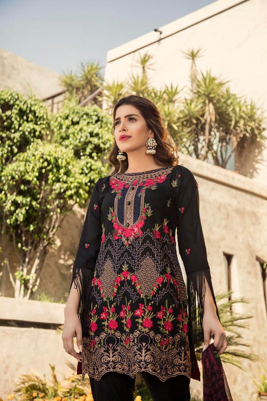 Black - Embroidered Lawn Collection UN-Stitched (3 Piece)