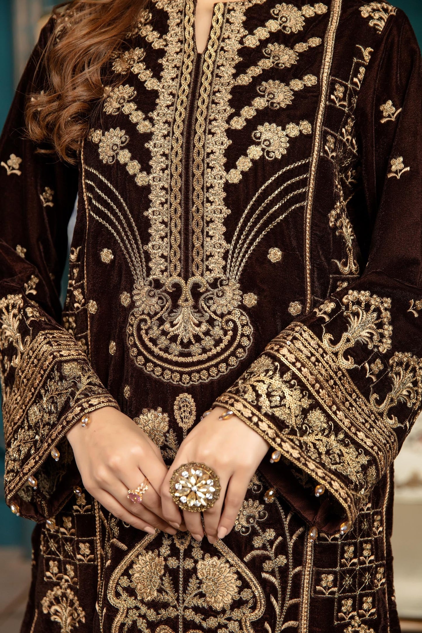 Chelin - Stitched Embroidered Velvet 2PC