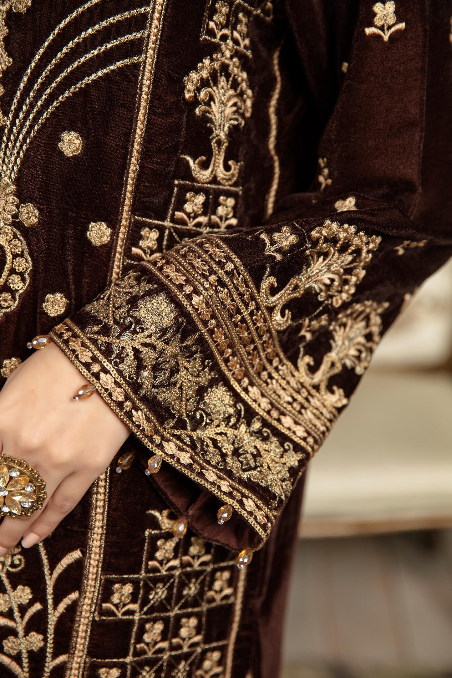 Chelin - Stitched Embroidered Velvet 2PC