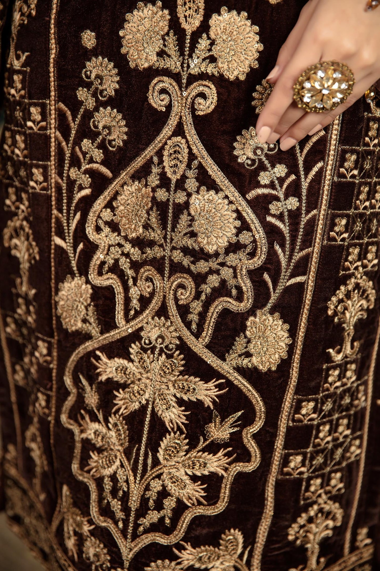 Chelin - Stitched Embroidered Velvet 2PC