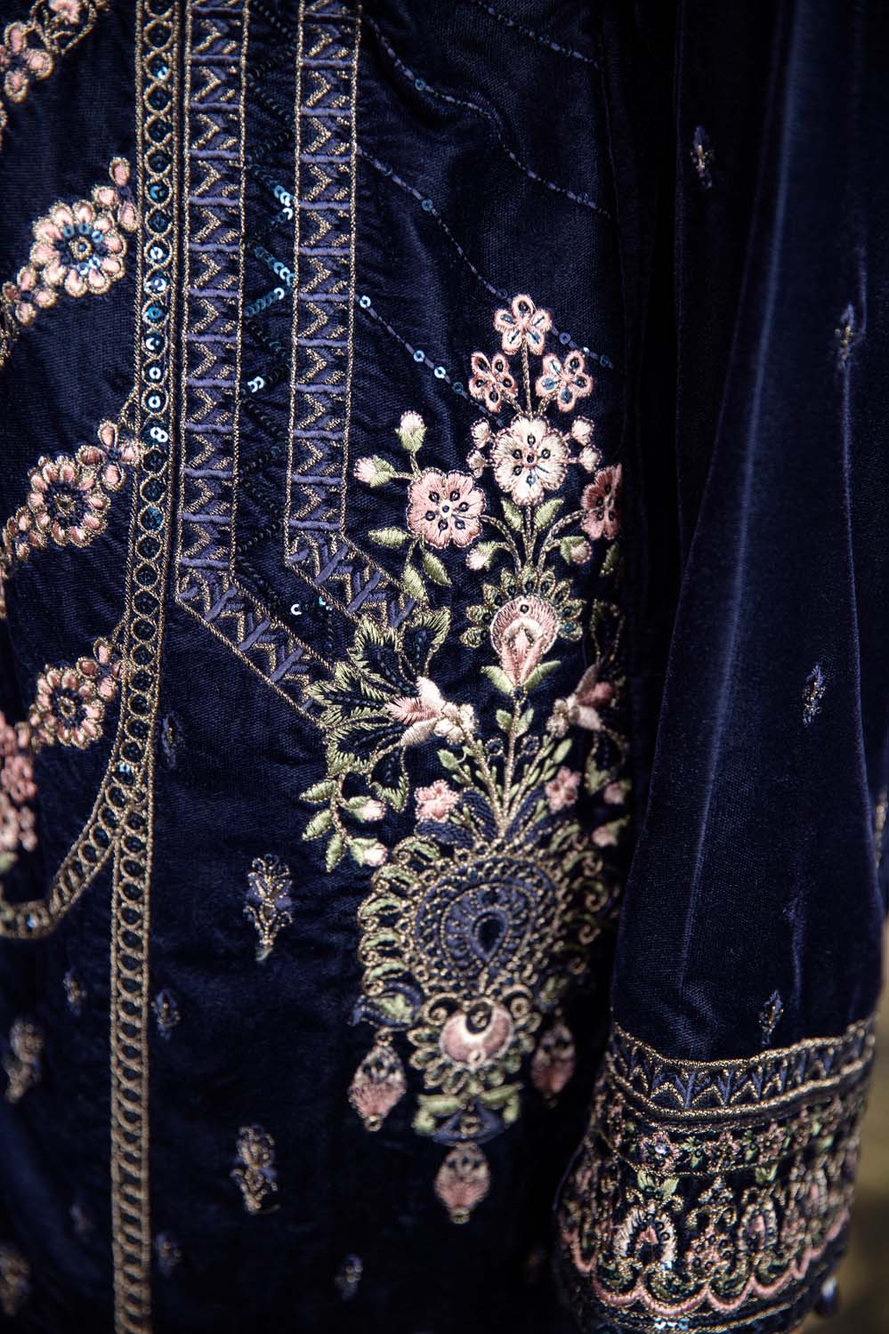 Sarlin - Stitched Embroidered Velvet 2PC