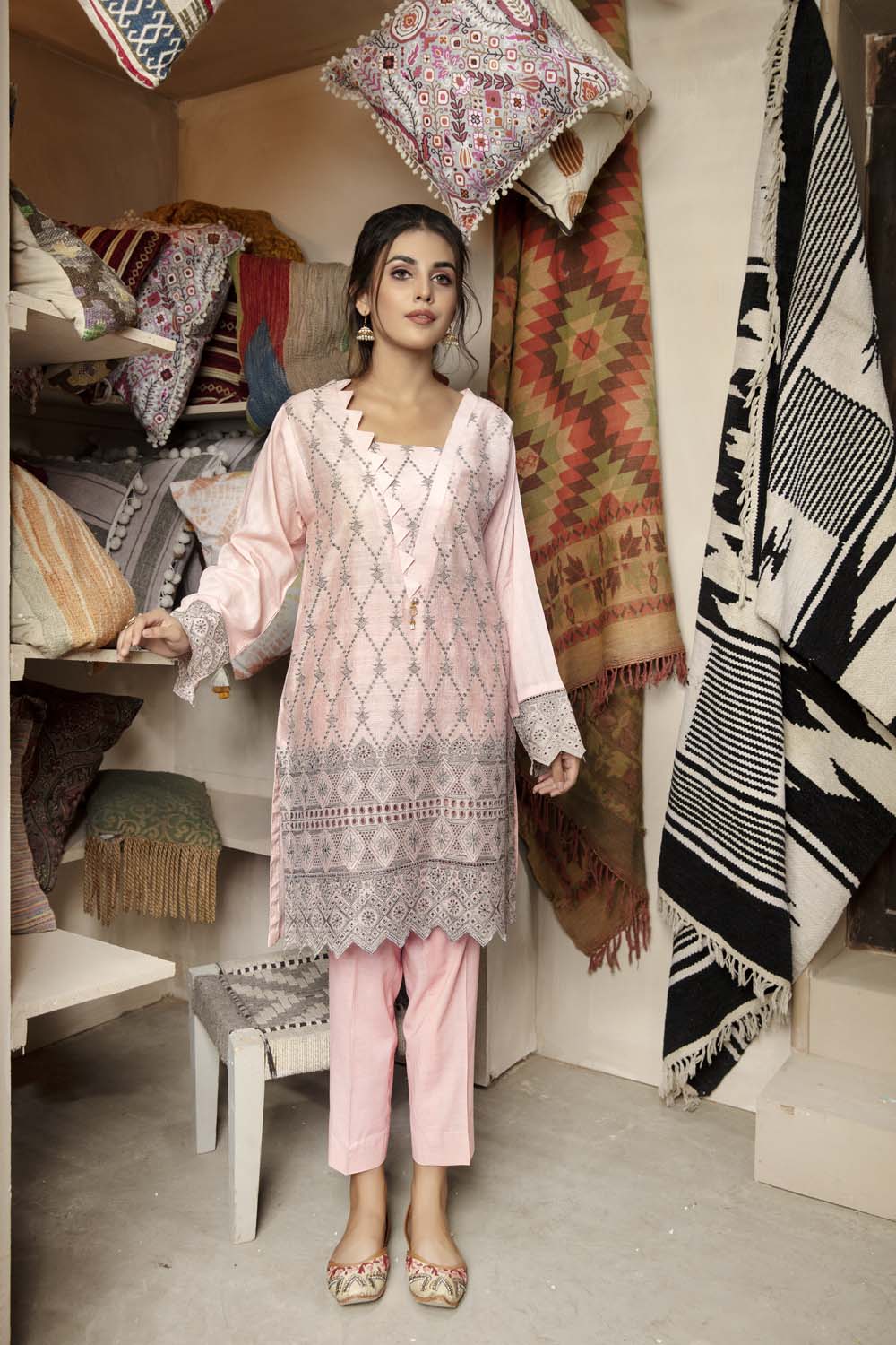 Blush - Embroidered Chikankari Stitched Kurti