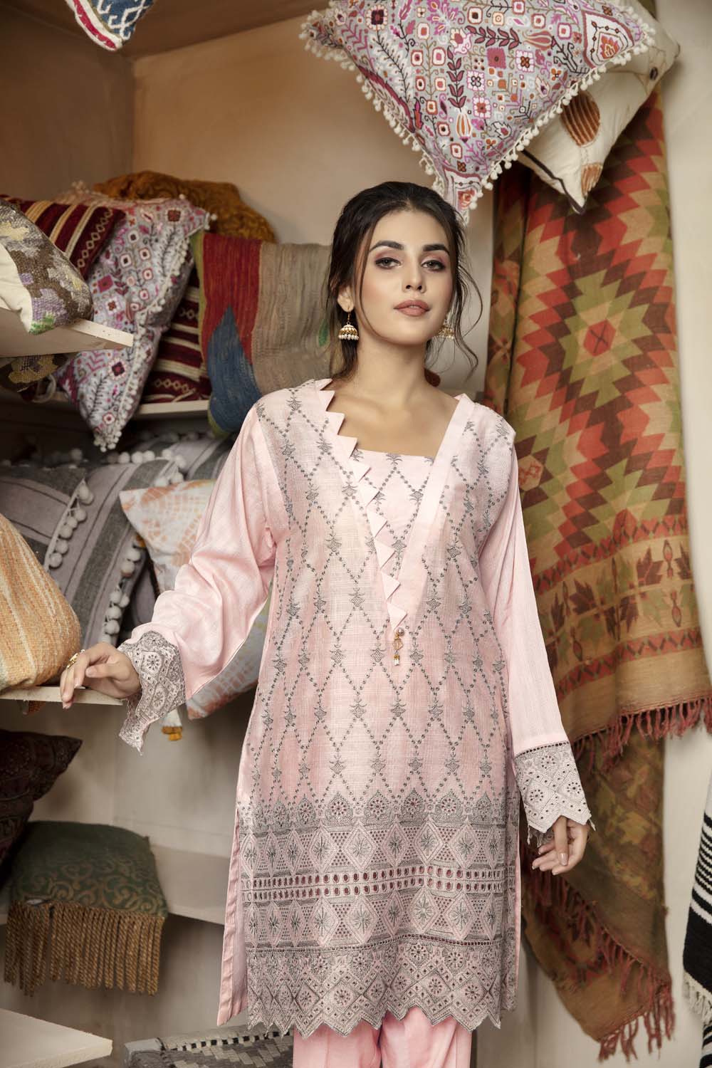 Blush - Embroidered Chikankari Stitched Kurti
