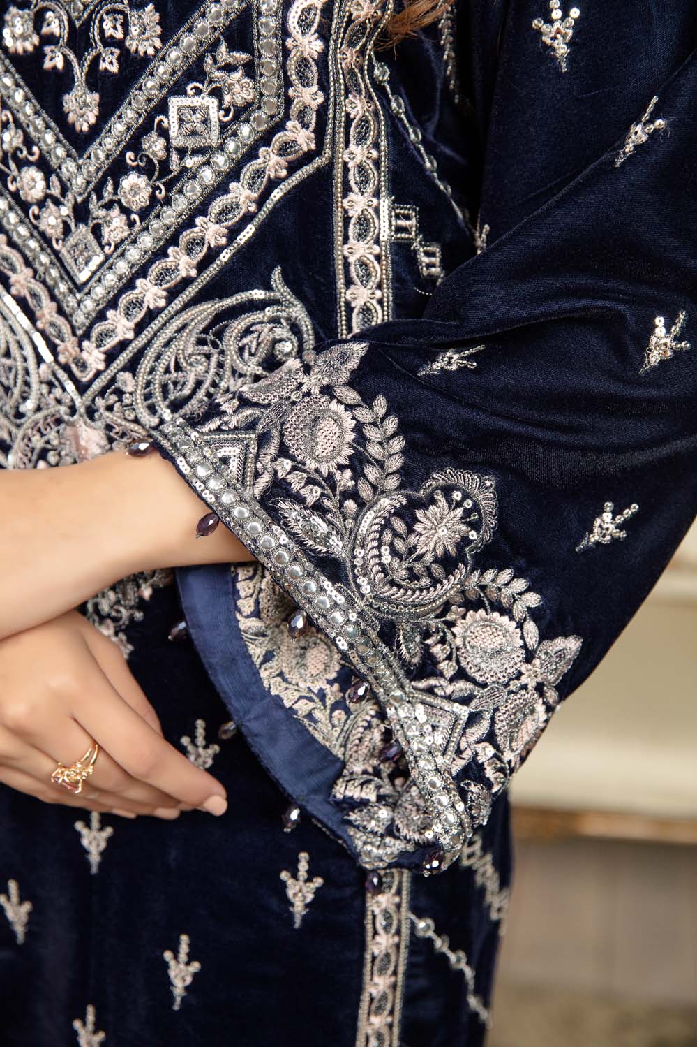 Veronica - Stitched Embroidered Velvet 2PC