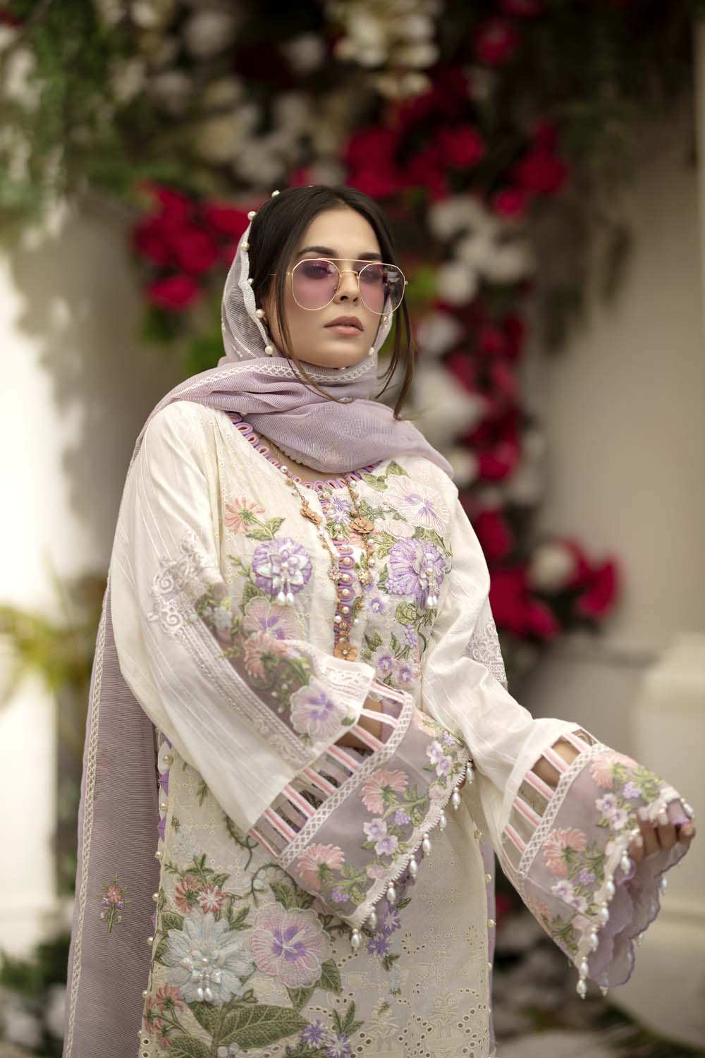 Mintcream - Schiffli Embroidered Lawn (3PC)