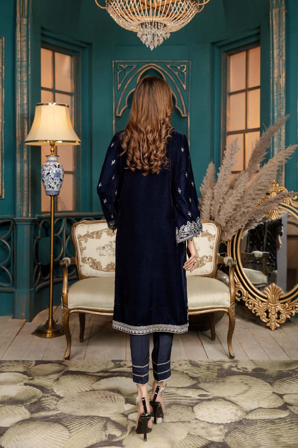 Veronica - Stitched Embroidered Velvet 2PC