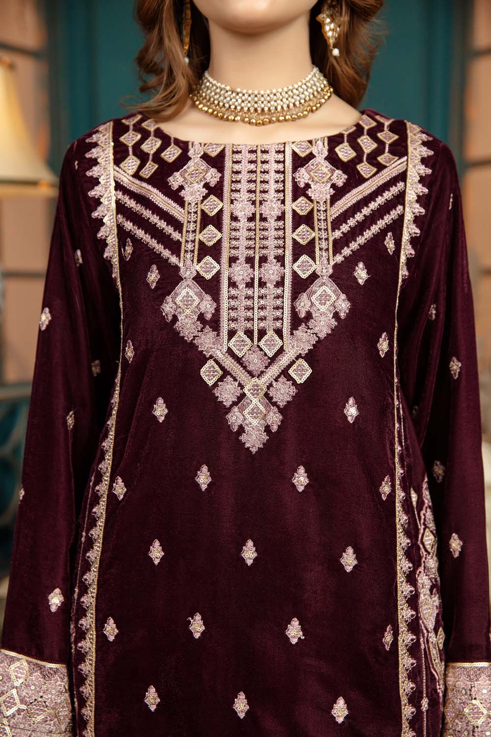 Anemone - Stitched Embroidered Velvet 2PC