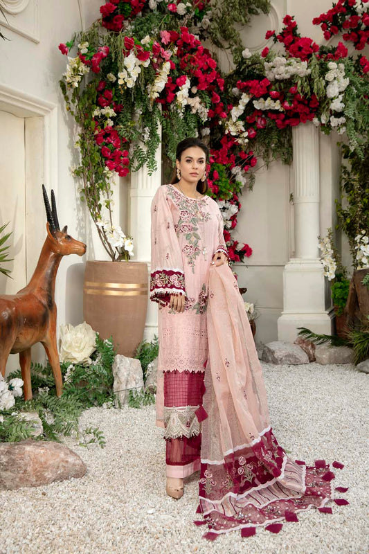 Cameo pink - Schiffli Embroidered Lawn (3PC)
