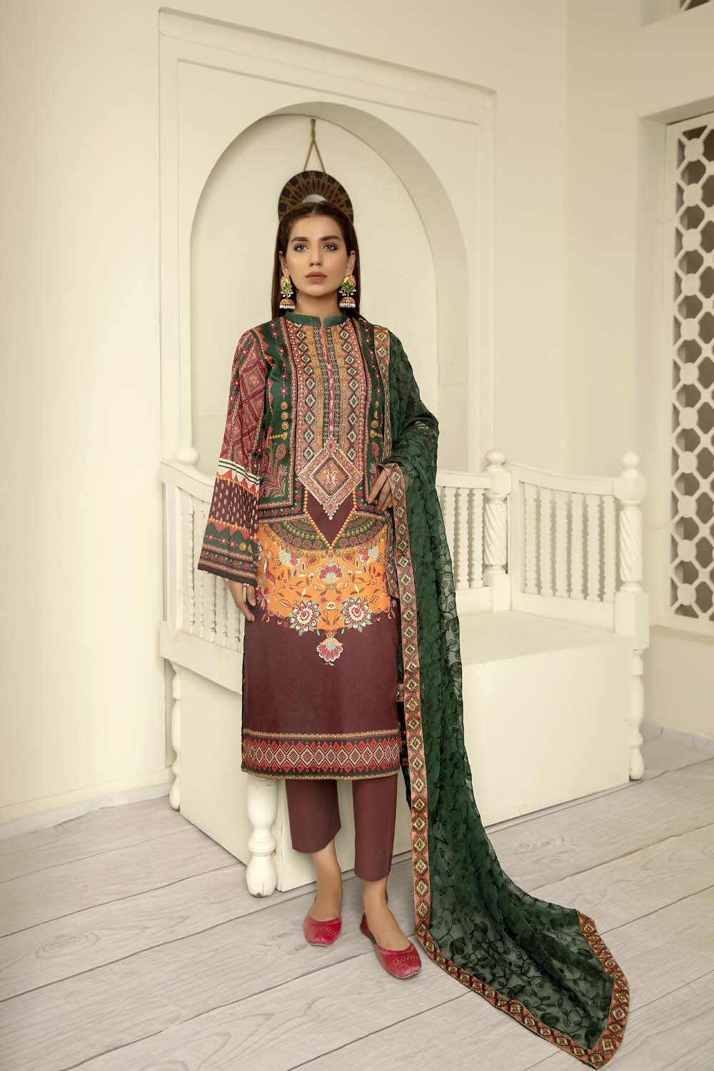 Fiercely - Digital Printed & Embroidered Lawn
