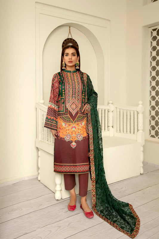 Fiercely - Digital Printed & Embroidered Lawn