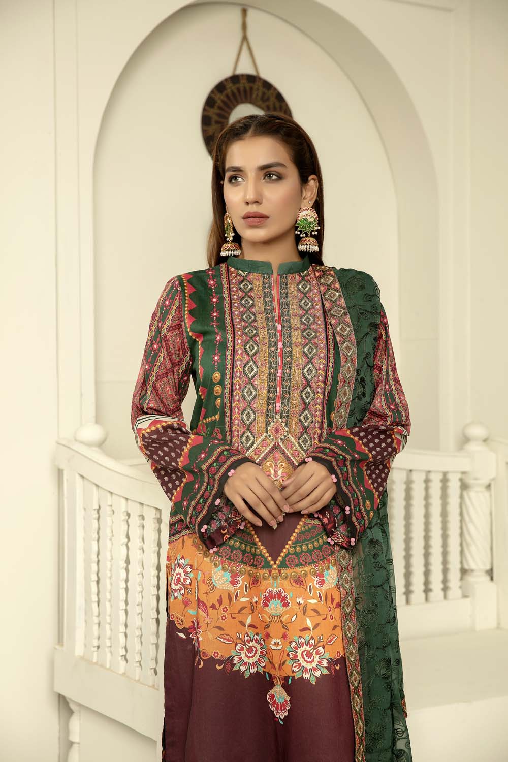 Fiercely - Digital Printed & Embroidered Lawn
