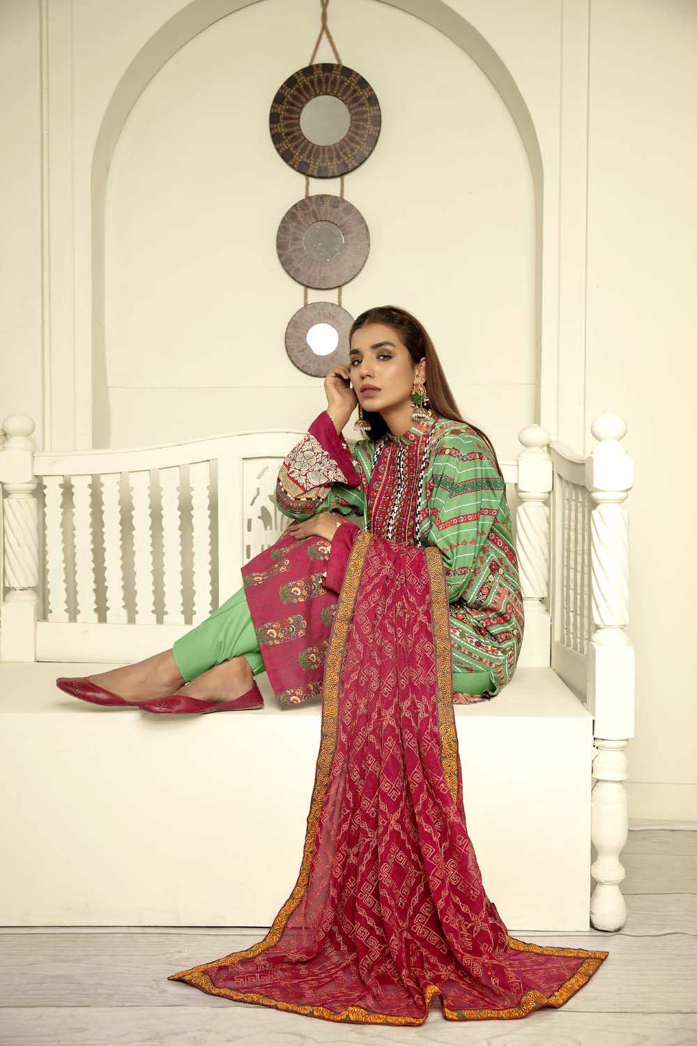 Harliquin - Digital Printed & Embroidered Lawn