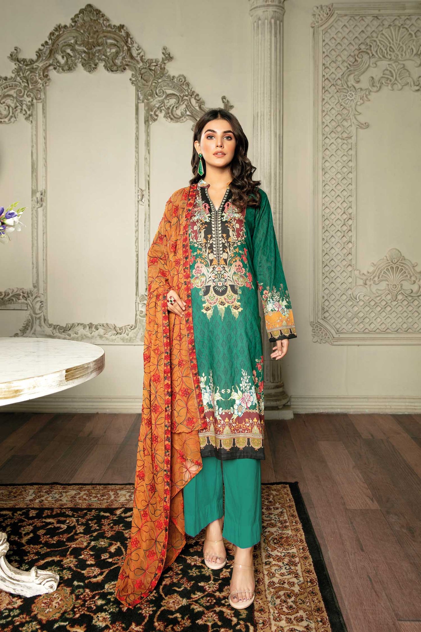 Field Glance  - Digital Printed & Embroidered Lawn 3PC