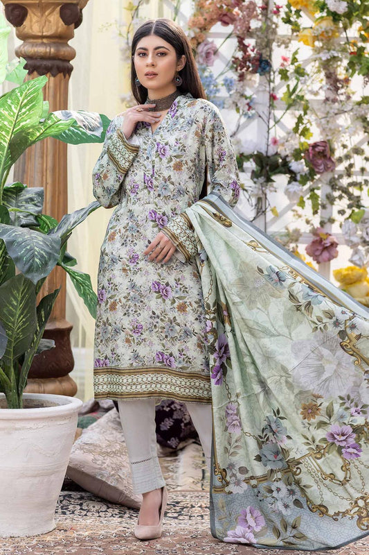 Flint - Stitched Digital Printed Linen 3PC