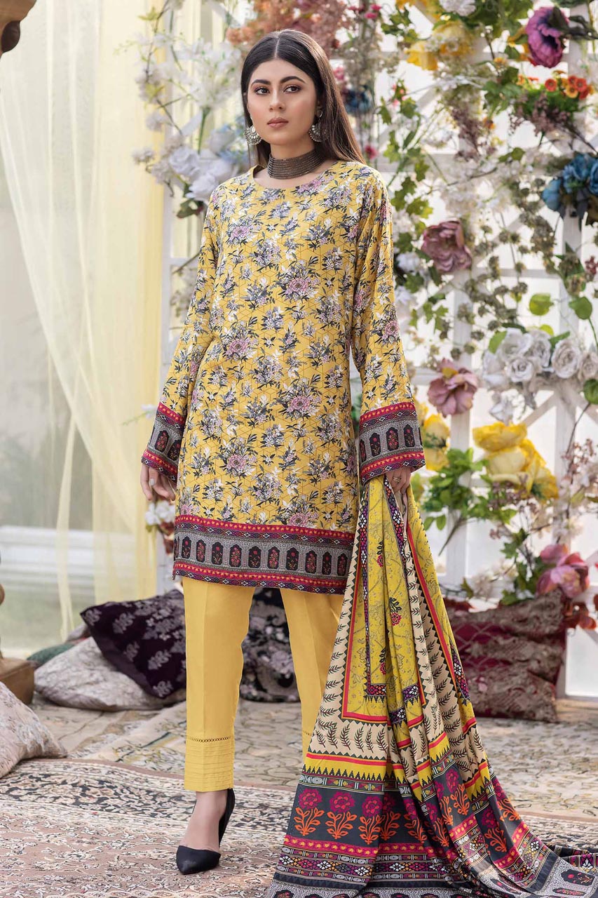 Fresh Lime - Stitched Digital Printed Linen 3PC