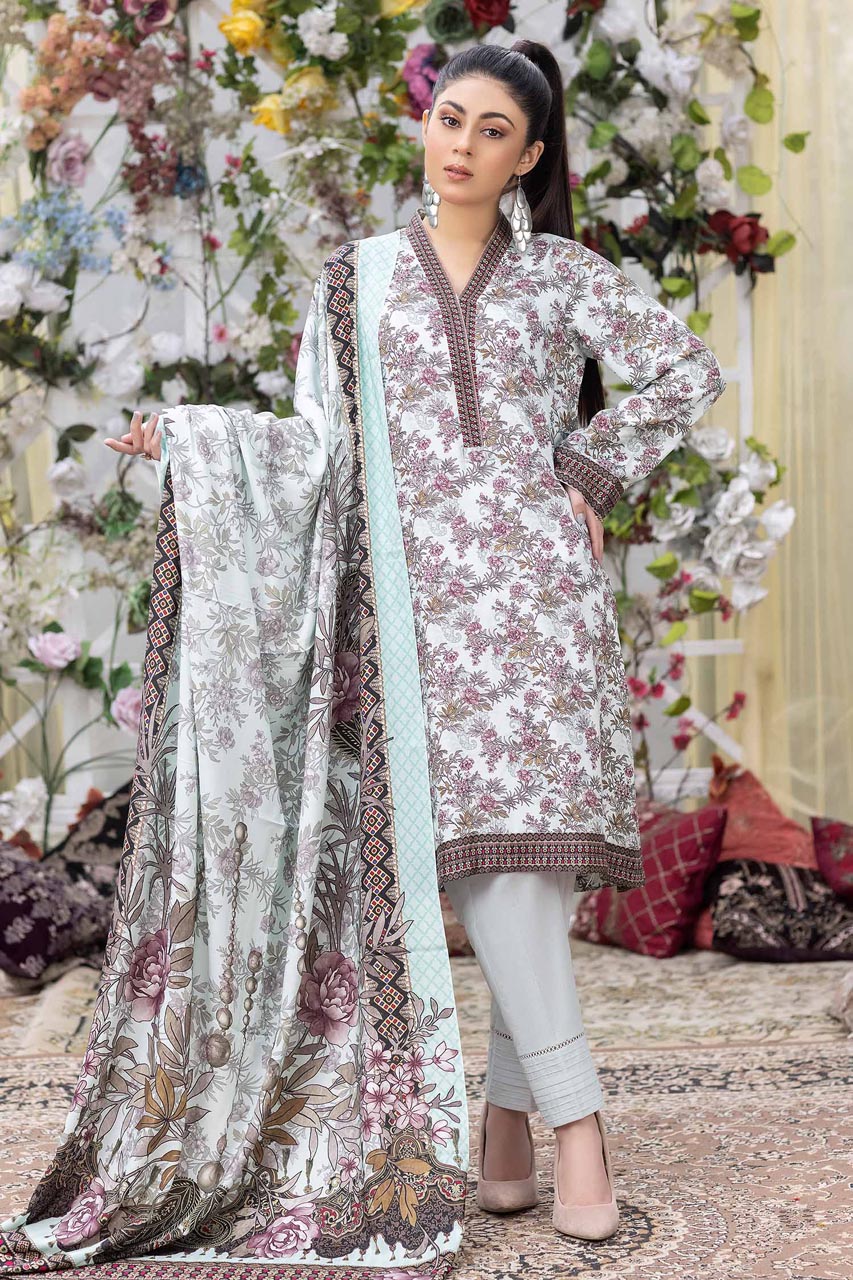 Rose Quartz - Stitched Digital Printed Linen 3PC